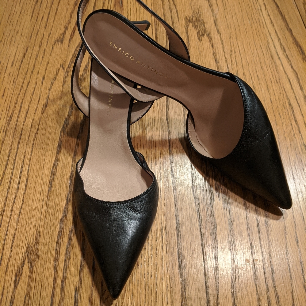 Enrico Antinori Pointed Toe Sling Back Heels